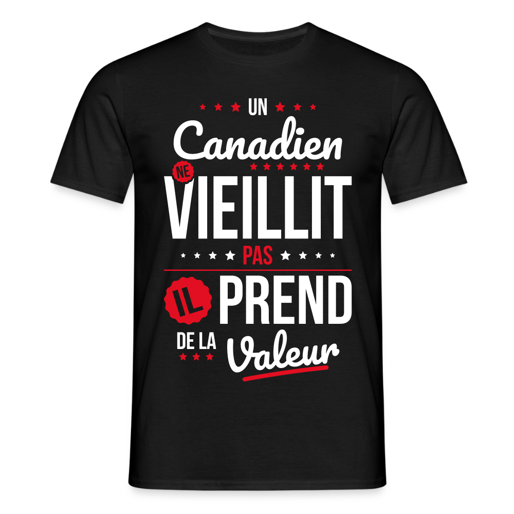T-shirt Homme - Un Canadien ne vieillit pas - noir
