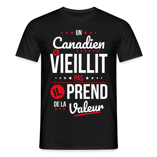 T-shirt Homme - Un Canadien ne vieillit pas - noir