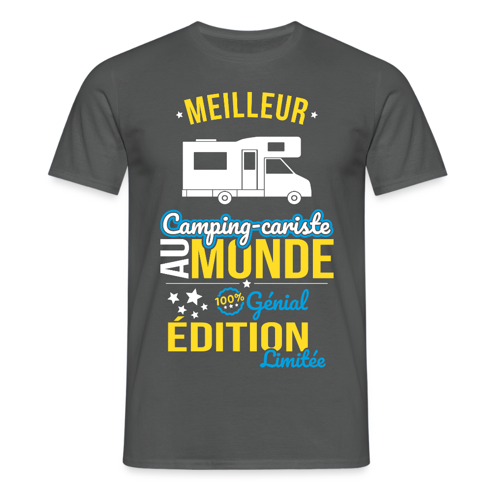 T-shirt Homme - Meilleur Camping-cariste au monde - 100% génial - charbon