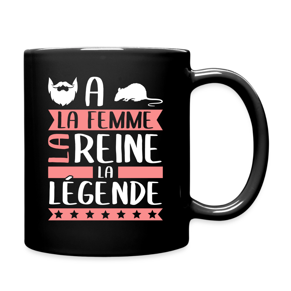 Mug uni Barbara rébus – La femme, la reine, la légende - noir