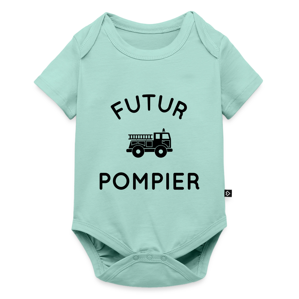 Body Bébé bio manches courtes - Futur pompier - menthe 