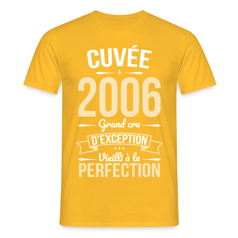 T-shirt Homme - Anniversaire 19 Ans - Cuvée 2006 - jaune