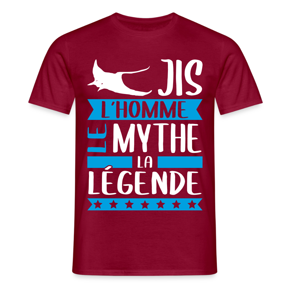 T-shirt homme Régis rébus – L’homme, le mythe, la légende - rouge brique