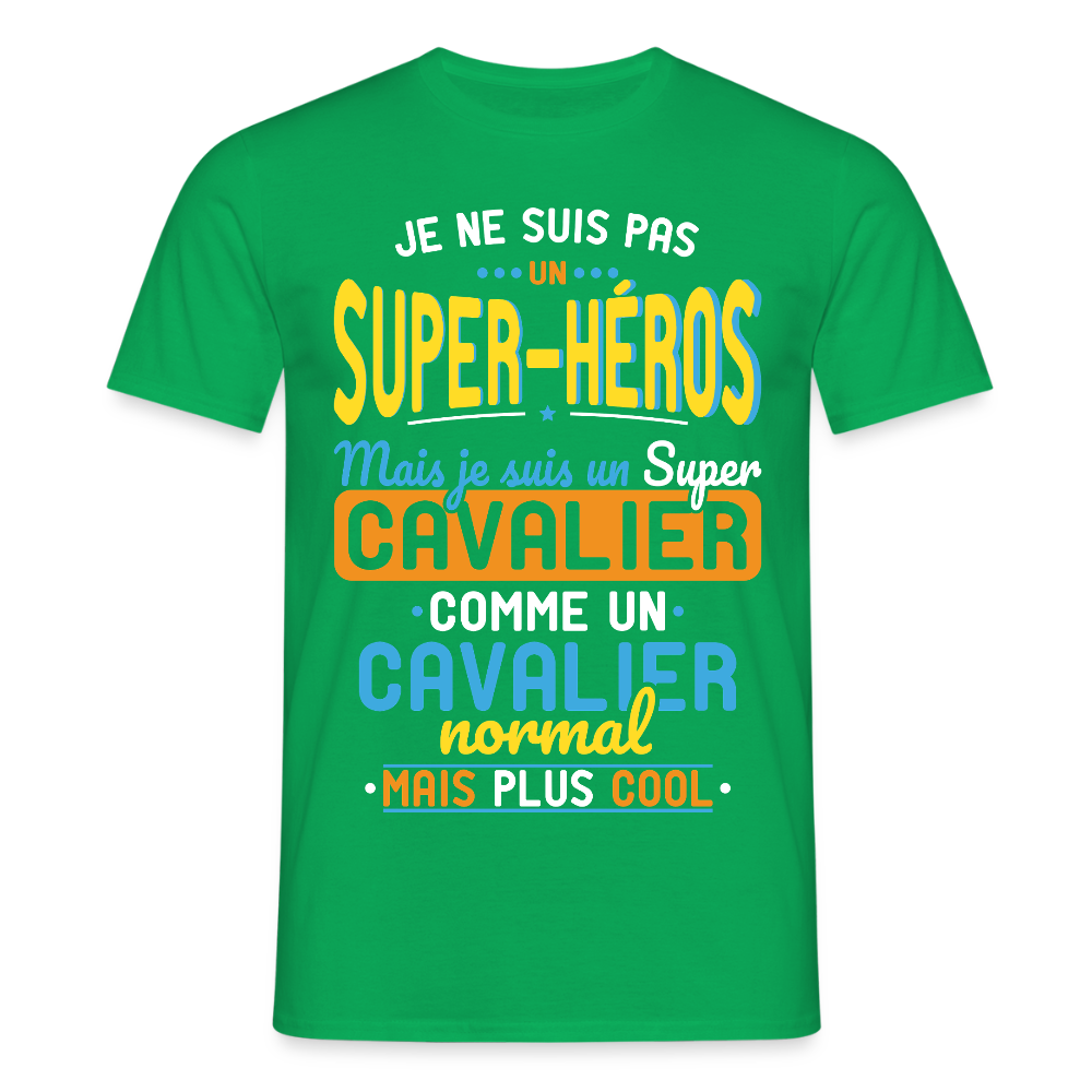 T-shirt Homme - Pas un Super-Héros mais un super Cavalier - vert
