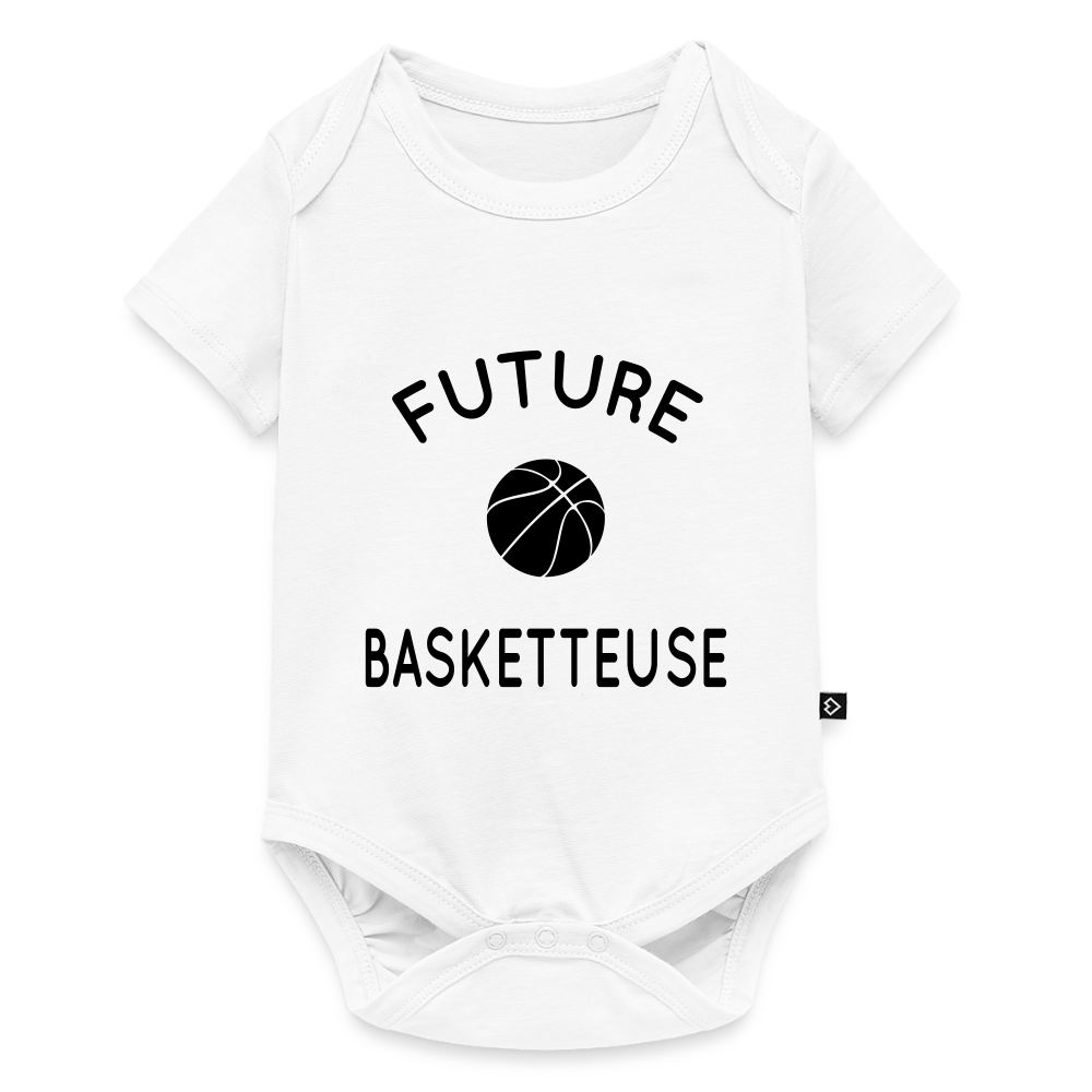 Body Bébé bio manches courtes - Future basketteuse - blanc