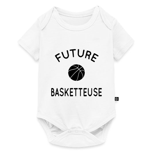 Body Bébé bio manches courtes - Future basketteuse - blanc
