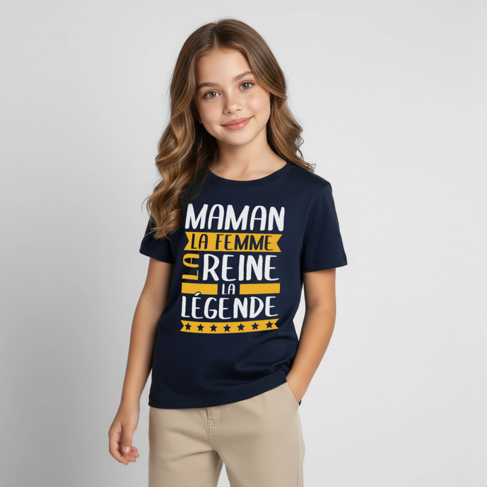 T-shirt enfant - Maman, la femme, la reine, la légende - marine