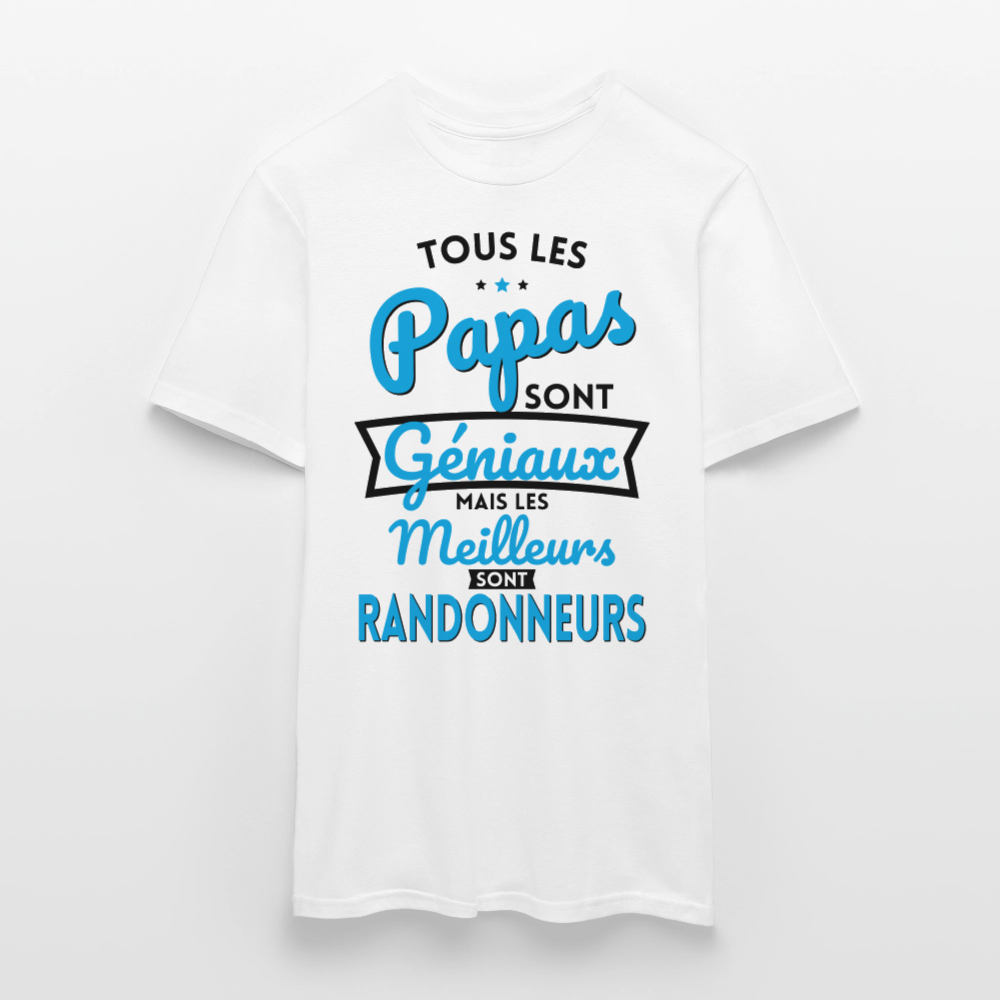 T-shirt Homme - Papas géniaux - Les meilleurs sont randonneurs - blanc
