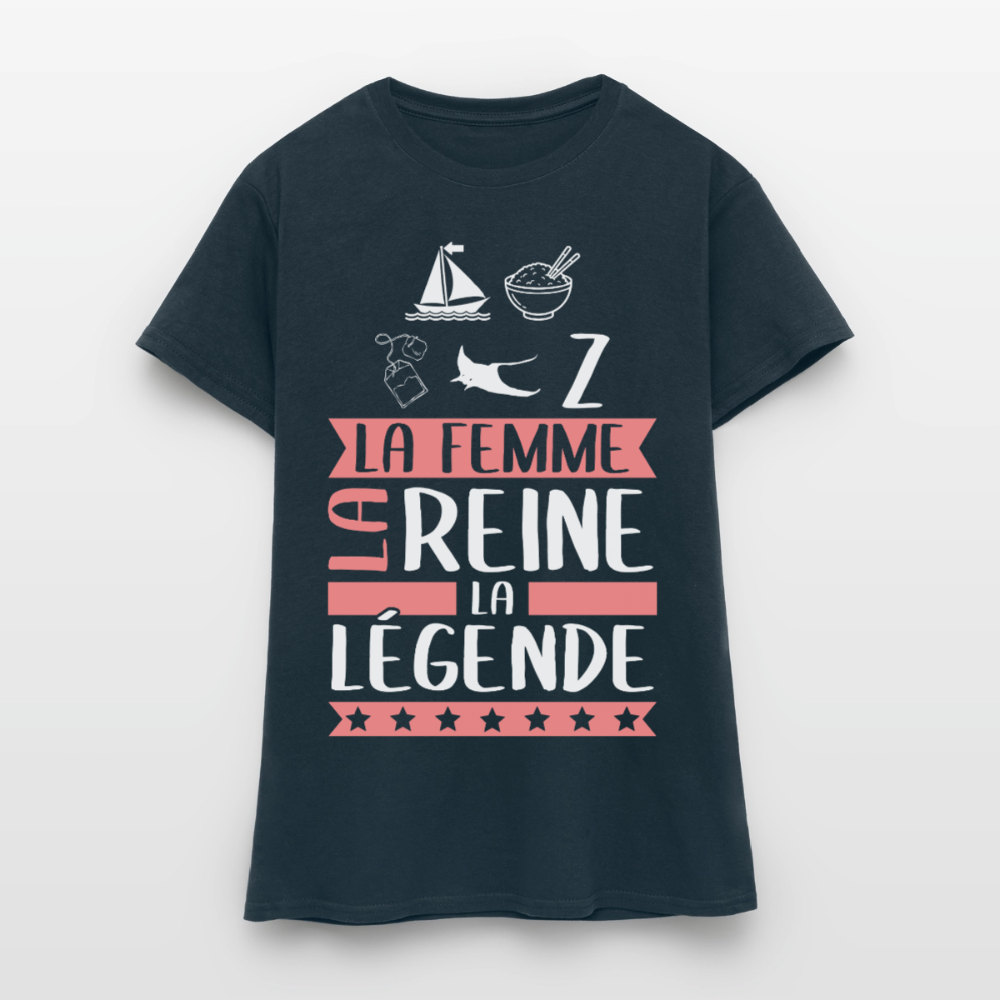 T-shirt femme Marie-Thérèse rébus – La femme, la reine, la légende - marine