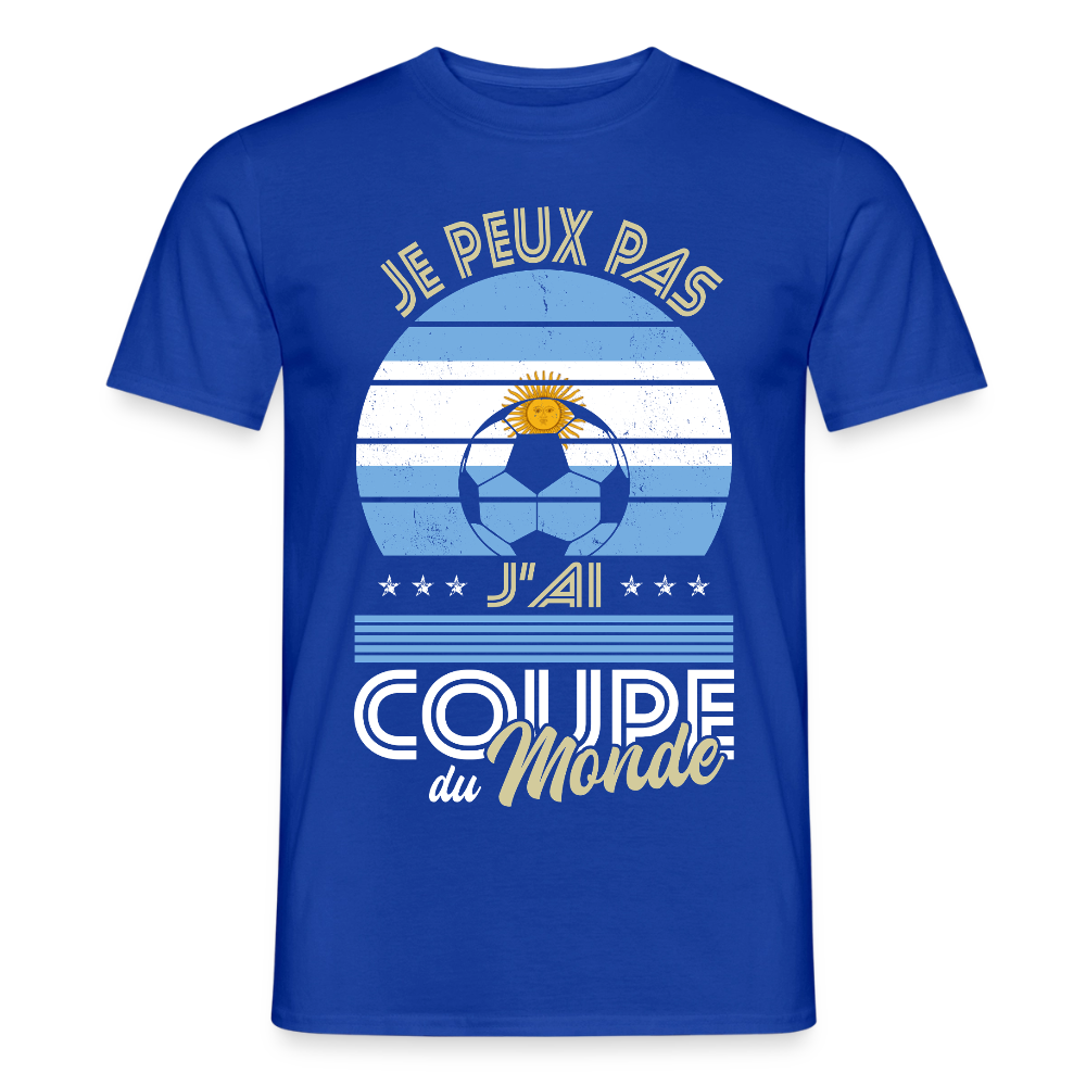 T-shirt Homme - Je peux pas j'ai Coupe du Monde - Argentine - bleu foncé