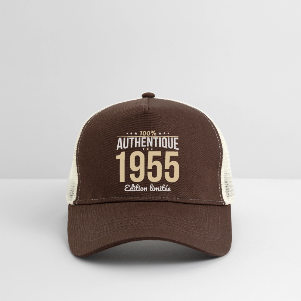 Casquette Trucker - Anniversaire 70 Ans - 100% Authentique 1955 - marron/beige