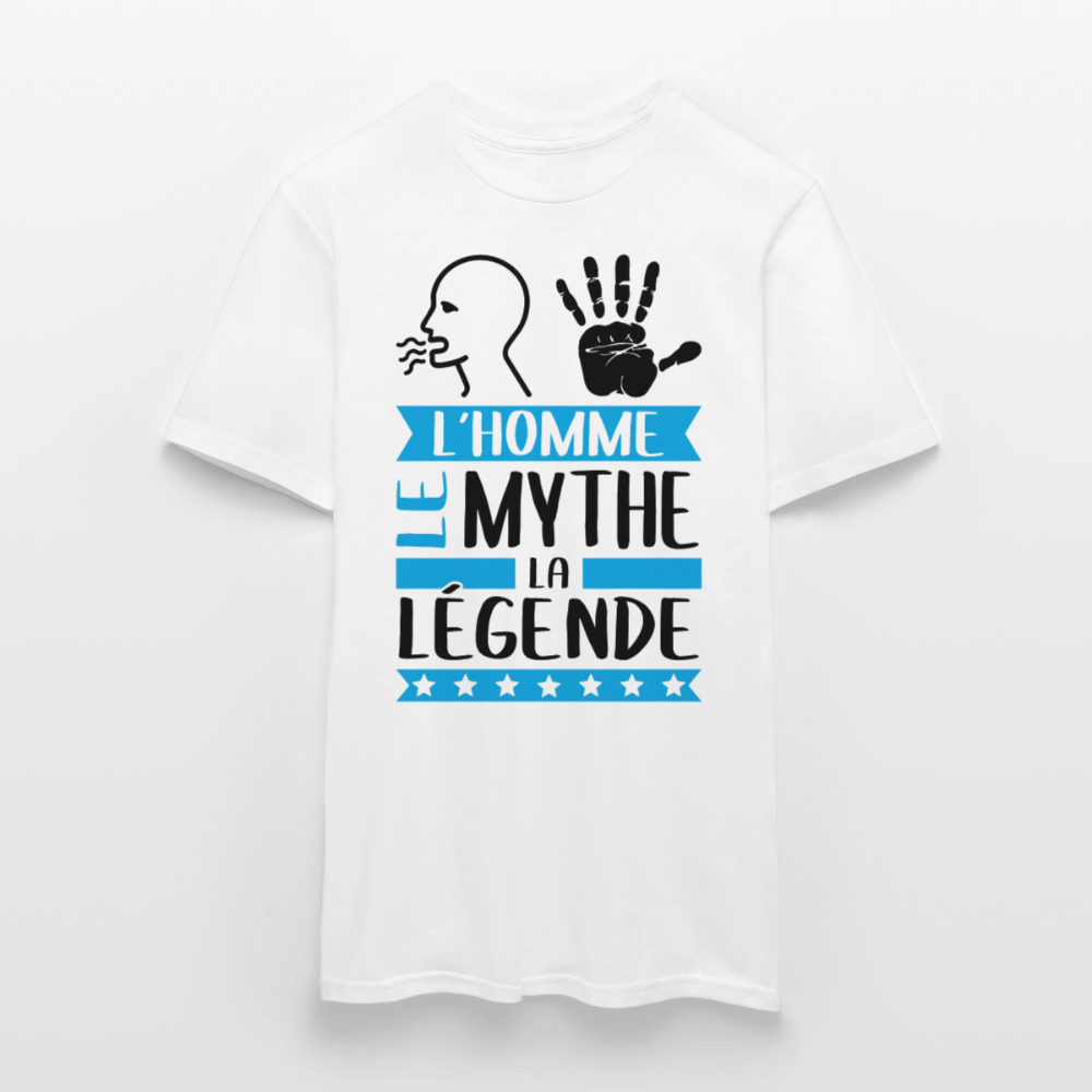 T-shirt homme coloris clair Romain en rébus – L’homme, le mythe, la légende - blanc