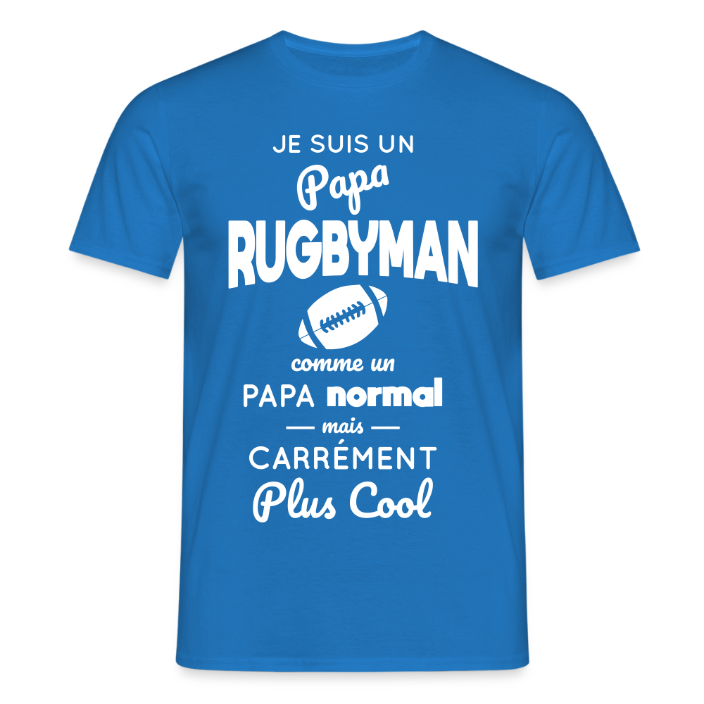 T-shirt Homme - Papa rugbyman plus cool - bleu royal