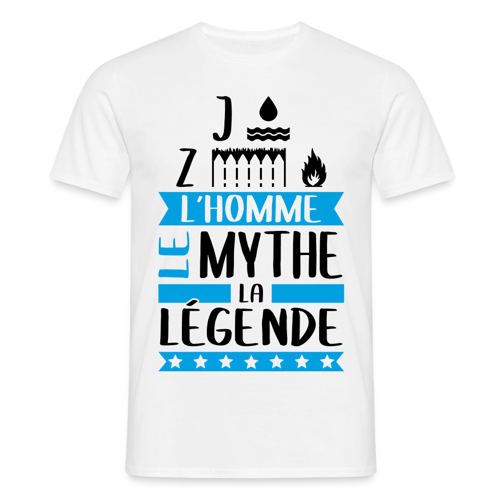 T-shirt homme coloris clair Joseph en rébus – L’homme, le mythe, la légende - blanc
