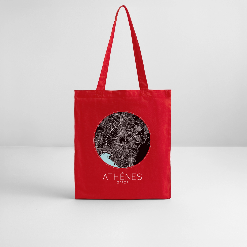 Tote Bag Athènes Bio – Plan d’Athènes - rouge
