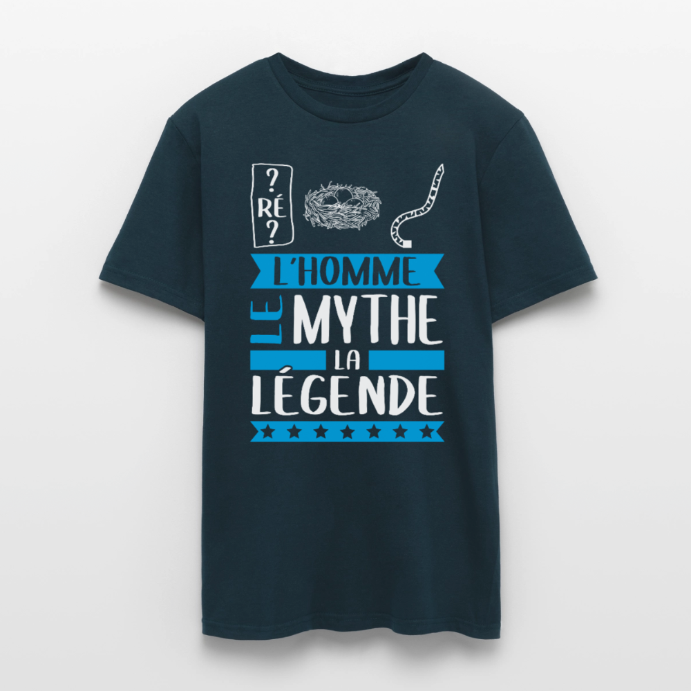 T-shirt homme Dominique rébus – L’homme, le mythe, la légende - marine
