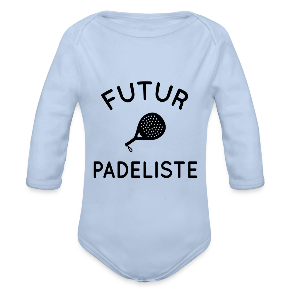 Body Bébé bio manches longues - Futur padeliste - ciel