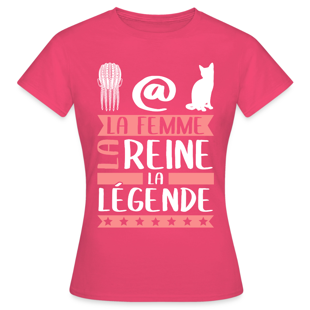 T-shirt femme Natacha rébus – La femme, la reine, la légende - rose azalée