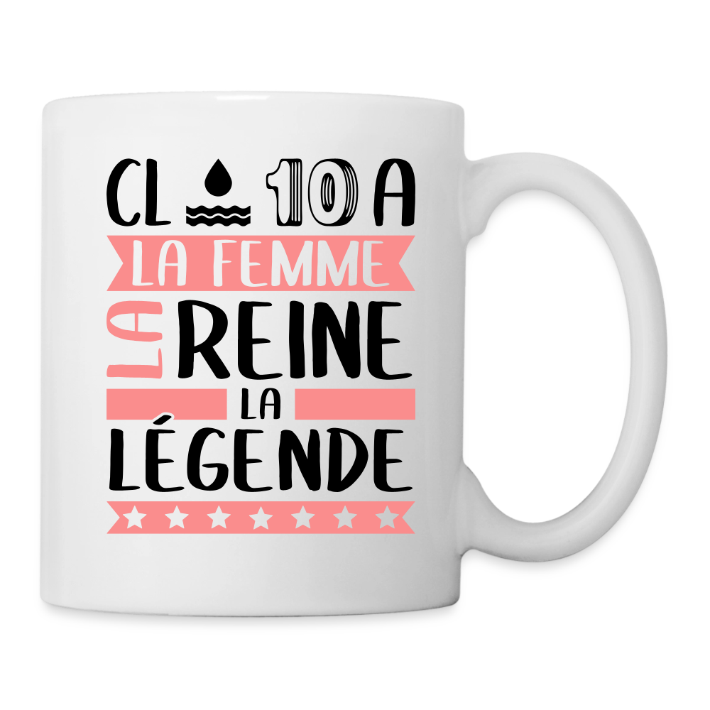 Mug blanc Claudia rébus – La femme, la reine, la légende - blanc
