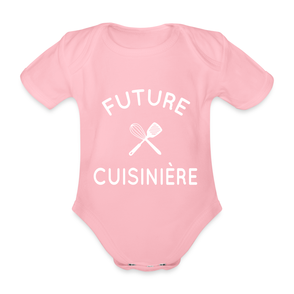 Body Bébé bio manches courtes - Future cuisinière - rose clair