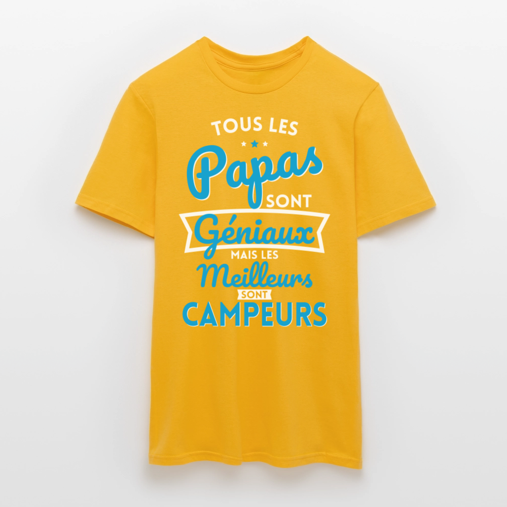 T-shirt Homme - Papas géniaux - Les meilleurs sont campeurs - jaune