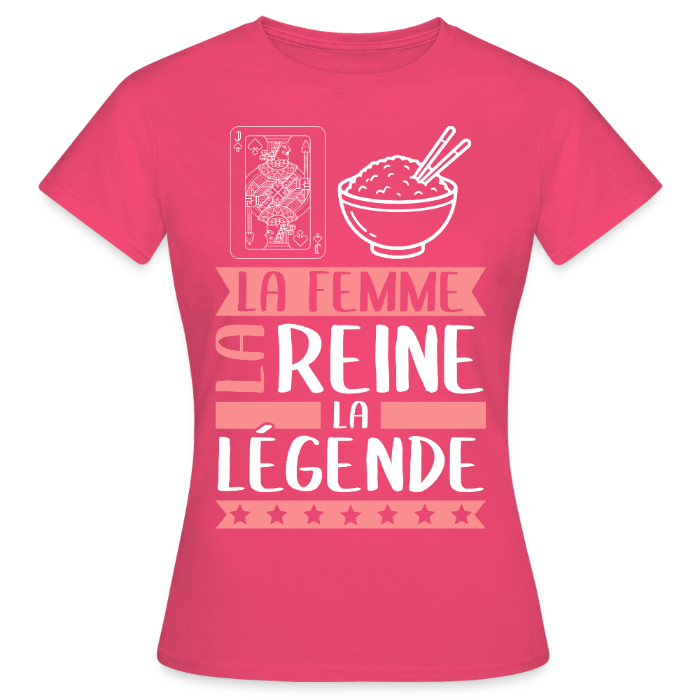 T-shirt femme Valérie rébus – La femme, la reine, la légende - rose azalée