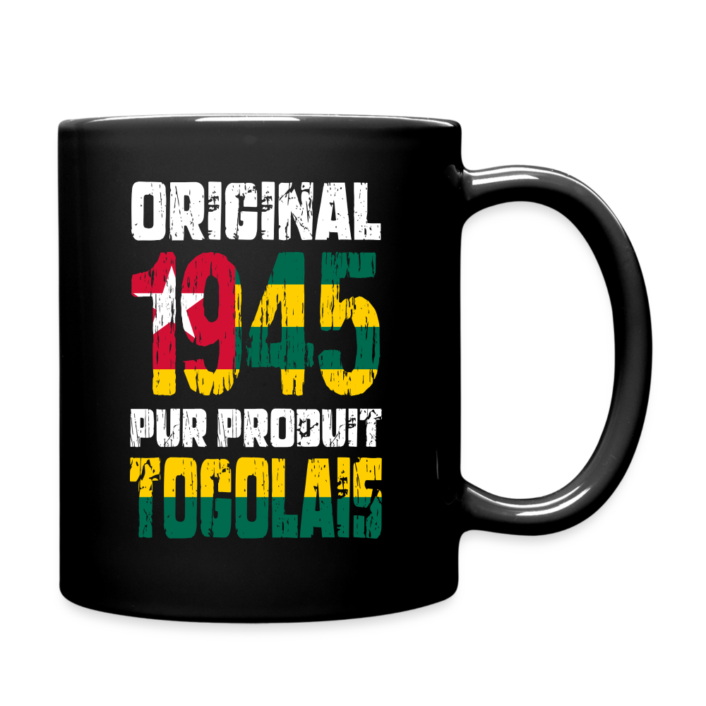 Mug uni - Anniversaire 80 Ans - Original 1945 - Pur produit Togolais - noir