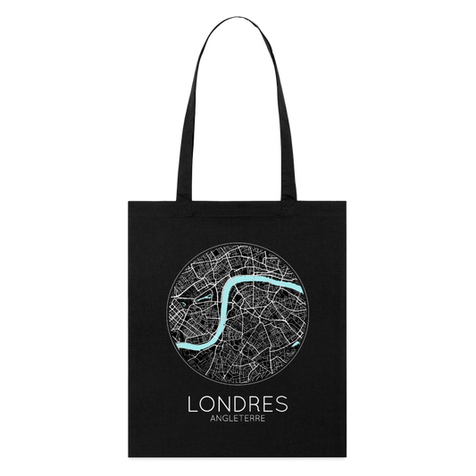 Tote Bag Londres Bio – Plan de Londres - noir