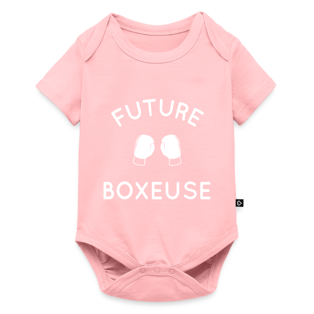Body Bébé bio manches courtes - Future boxeuse - rose
