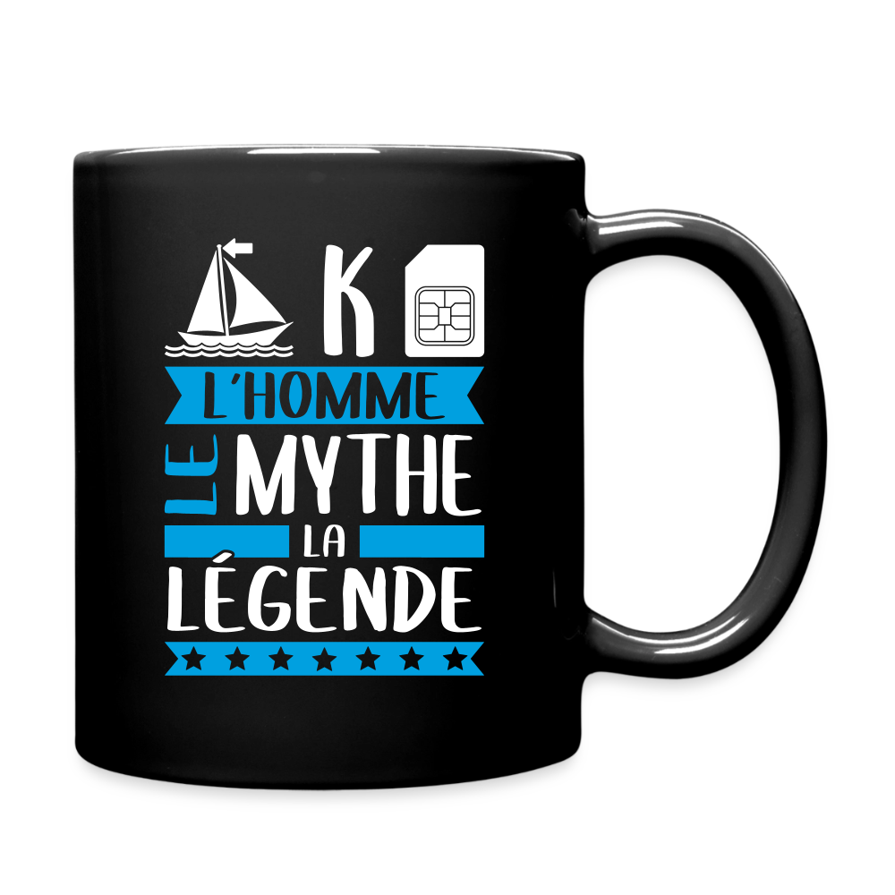 Mug uni Maxime rébus – L’homme, le mythe, la légende - noir
