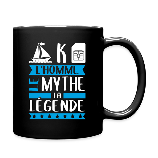 Mug uni Maxime rébus – L’homme, le mythe, la légende - noir