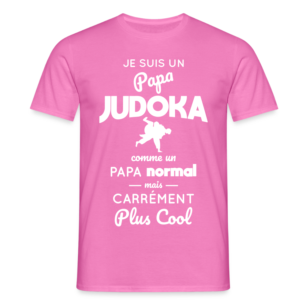 T-shirt Homme - Papa judoka plus cool - rose