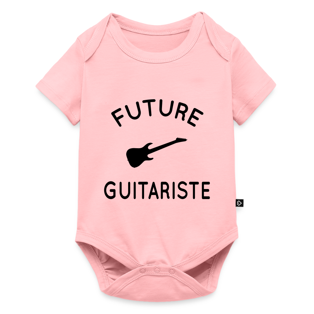 Body Bébé bio manches courtes - Future guitariste - rose