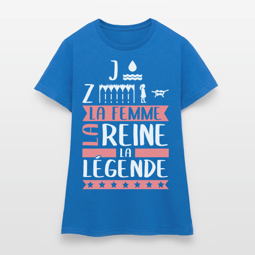 T-shirt femme Joséphine rébus – La femme, la reine, la légende - bleu royal