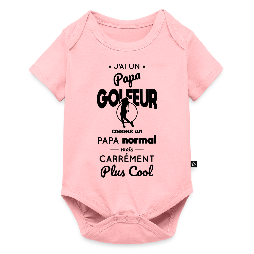 Body Bébé bio manches courtes - J'ai un papa golfeur - rose