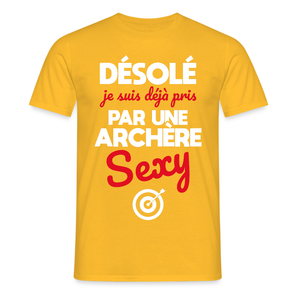 T-shirt Homme -  Je suis déjà pris par une archère sexy - jaune