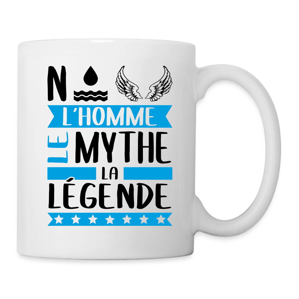 Mug blanc Noël rébus – L’homme, le mythe, la légende - blanc