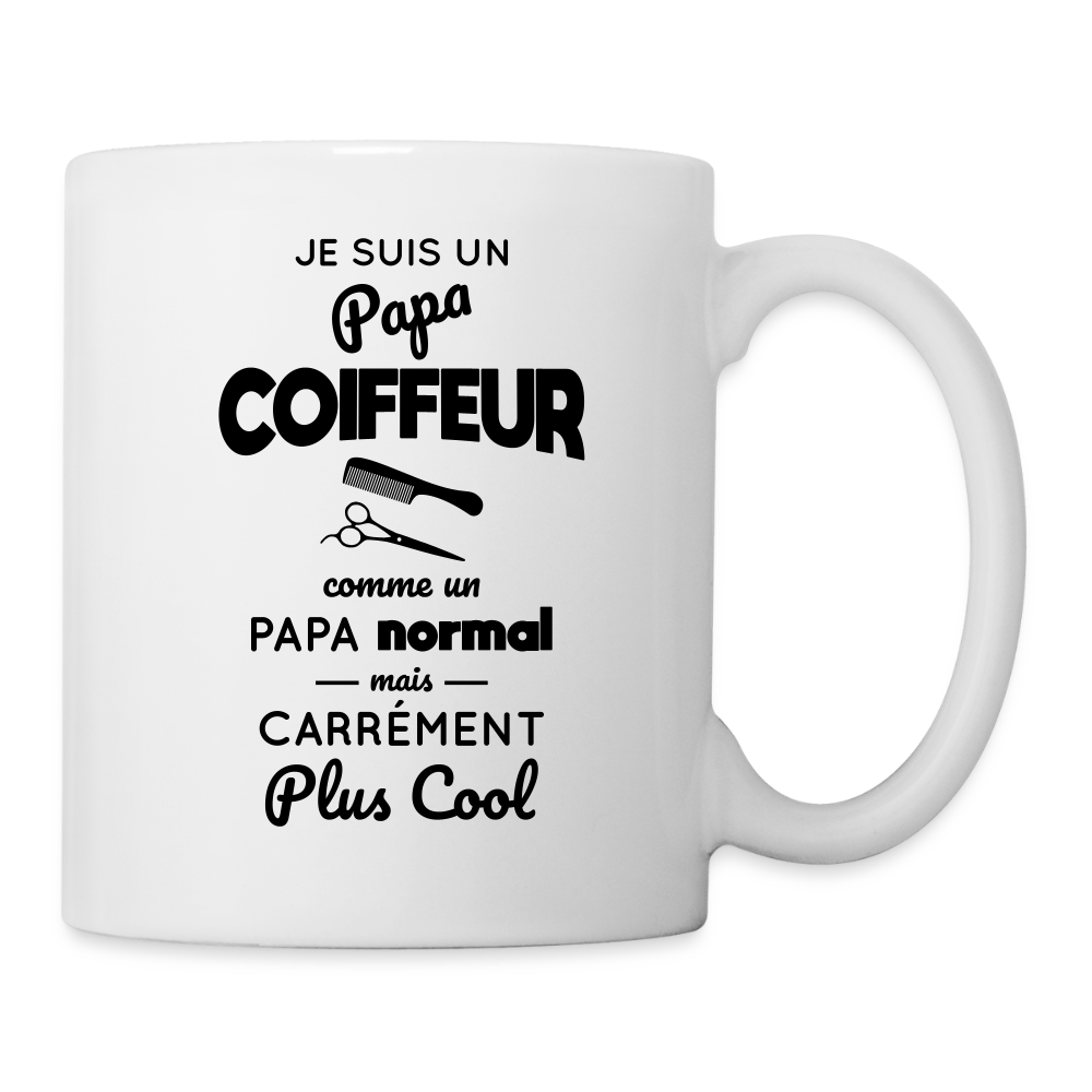 Mug blanc - Papa coiffeur plus cool - blanc