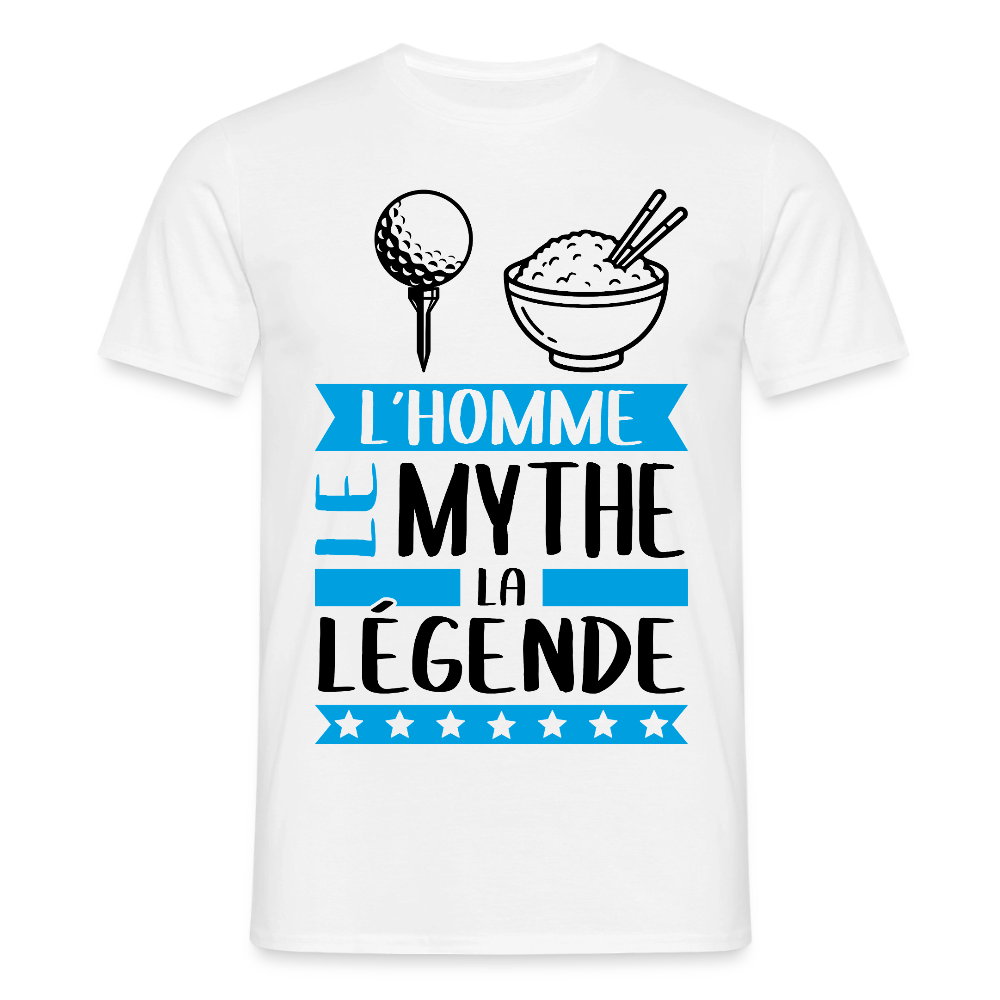 T-shirt homme coloris clair Thierry rébus – L’homme, le mythe, la légende - blanc