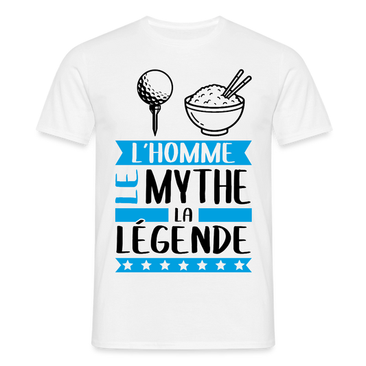 T-shirt homme coloris clair Thierry rébus – L’homme, le mythe, la légende - blanc