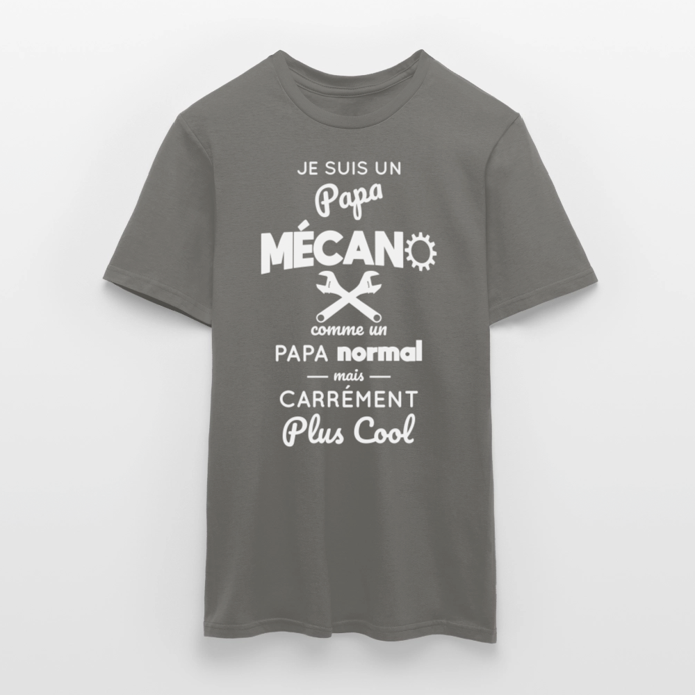 T-shirt Homme - Papa mécano plus cool - gris graphite