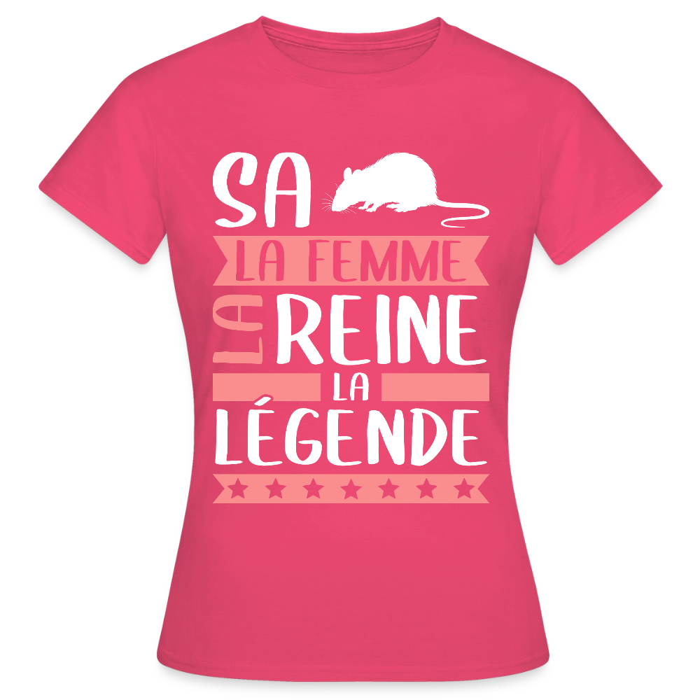 T-shirt femme Sarah rébus – La femme, la reine, la légende - rose azalée