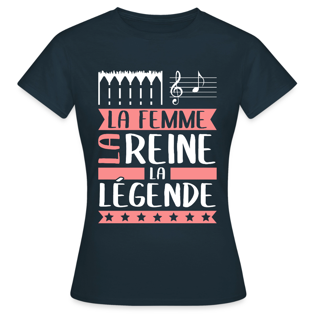 T-shirt femme Ella rébus – La femme, la reine, la légende - marine