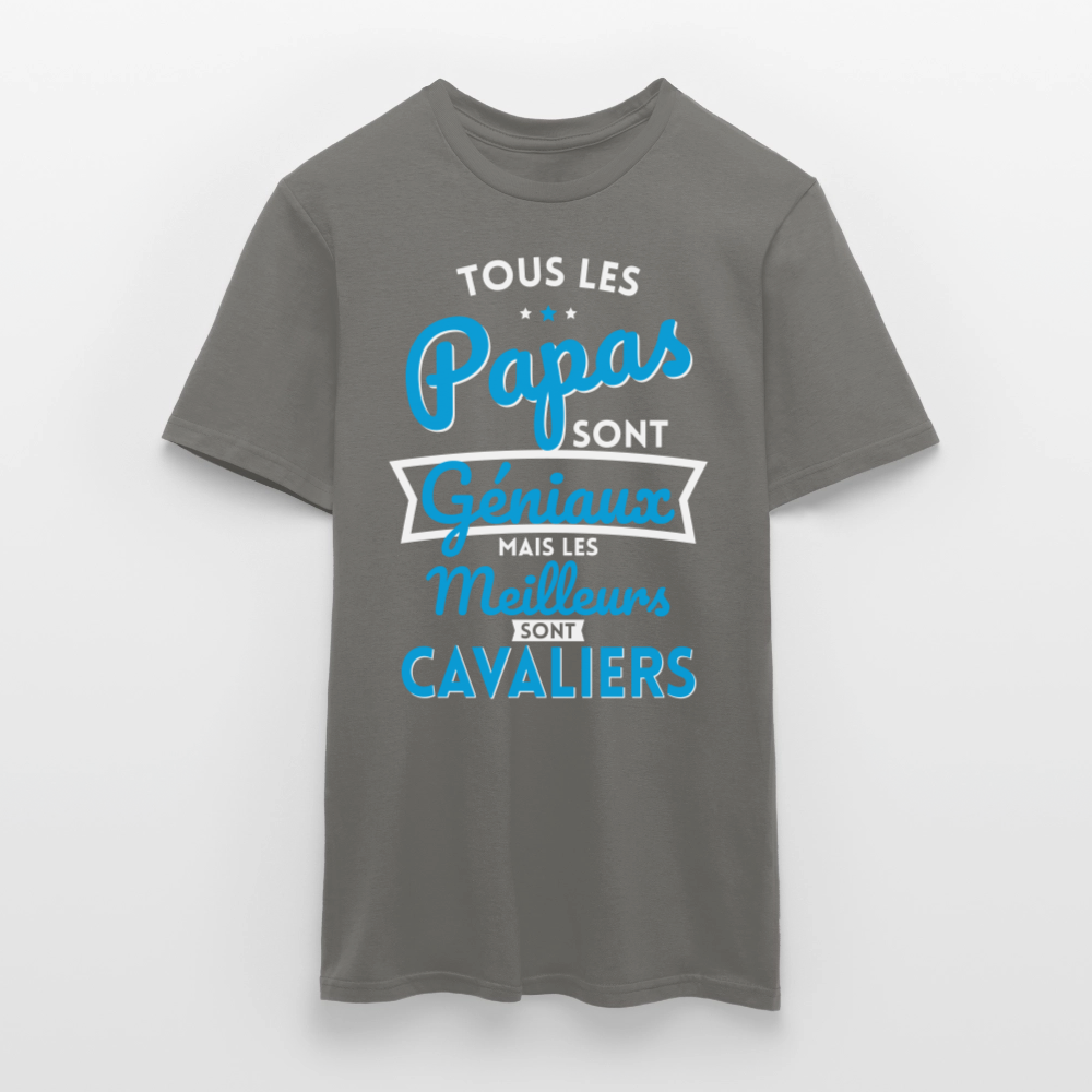 T-shirt Homme - Papas géniaux - Les meilleurs sont cavaliers - gris graphite