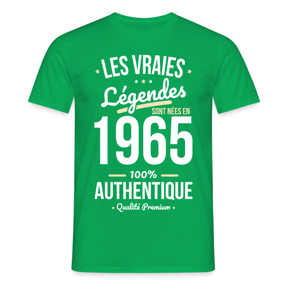 T-shirt Homme - Anniversaire 60 Ans - Les vraies Légendes sont nées en 1965 - vert