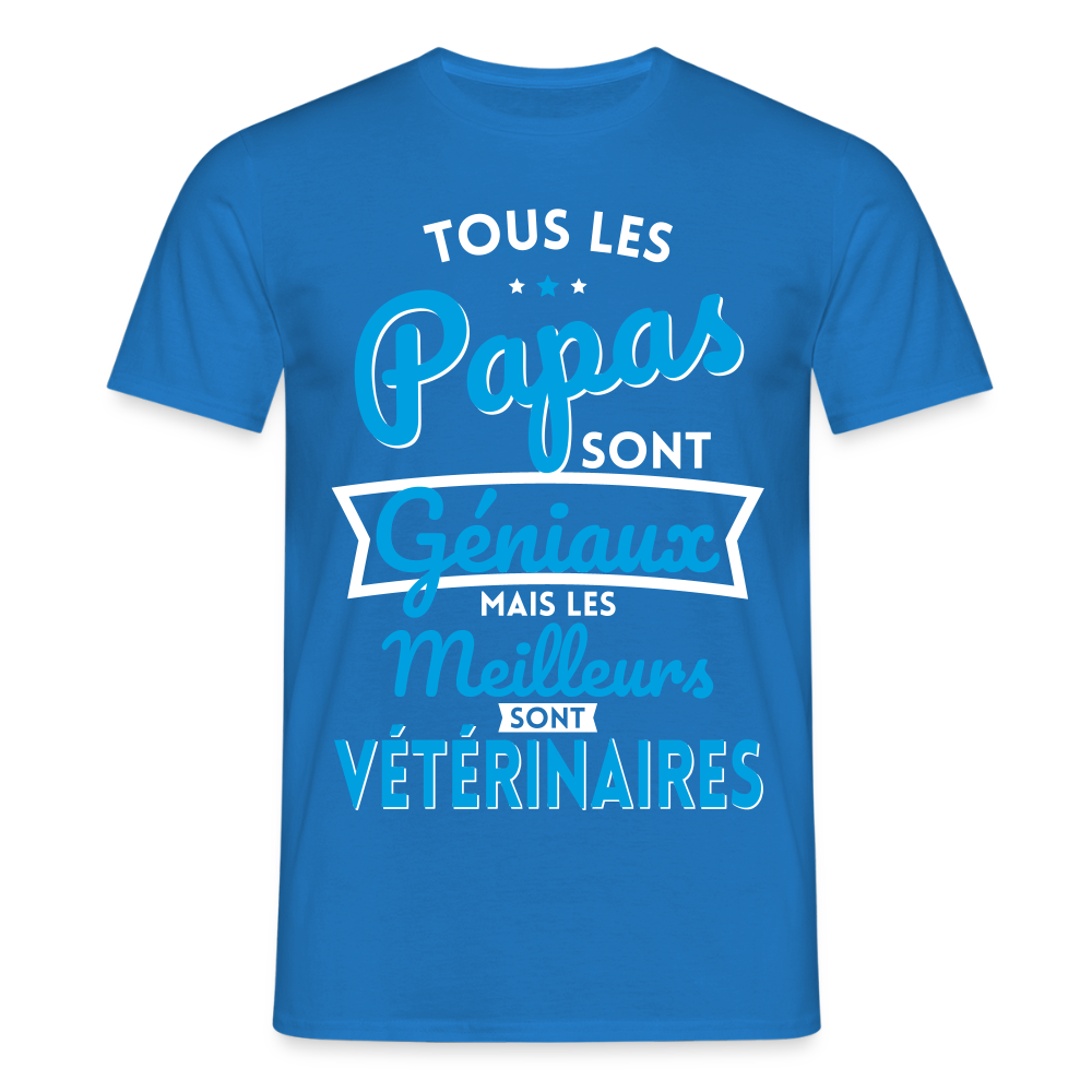 T-shirt Homme - Papas géniaux - Les meilleurs sont vétérinaires - bleu royal