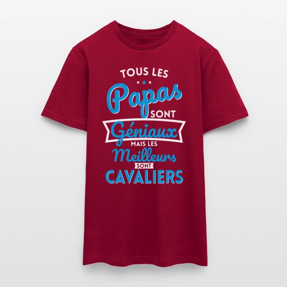 T-shirt Homme - Papas géniaux - Les meilleurs sont cavaliers - rouge brique