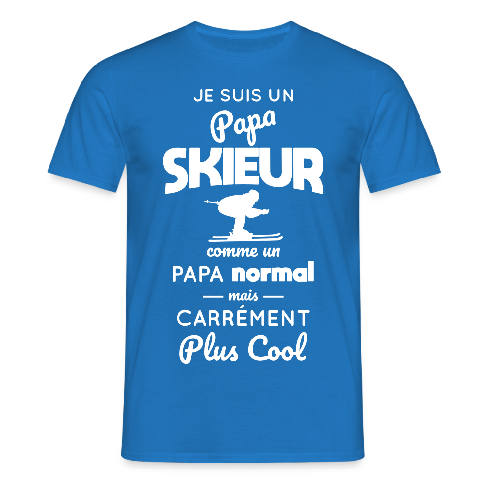 T-shirt Homme - Papa skieur plus cool - bleu royal