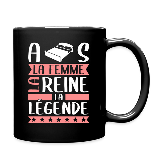 Mug uni Alice rébus – La femme, la reine, la légende - noir