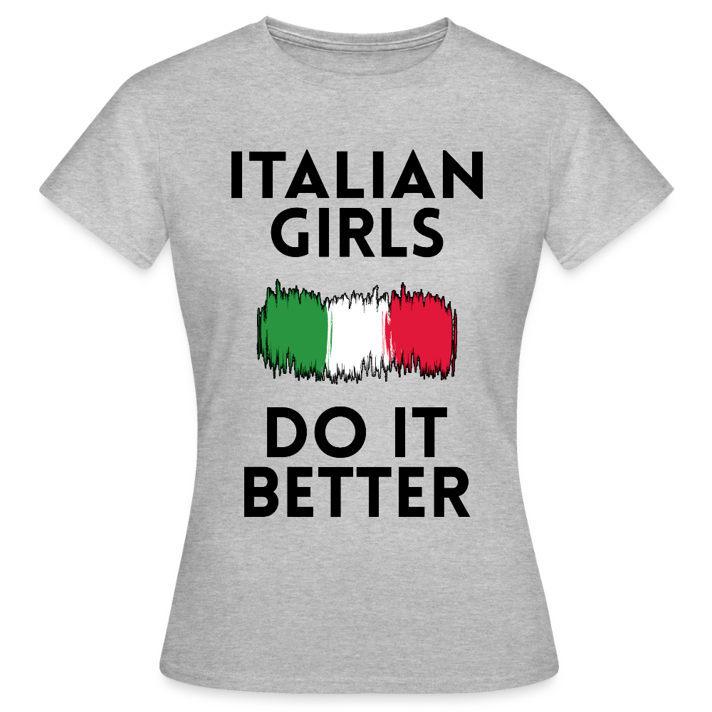 T-shirt femme coloris clair - Italian Girls Do It Better - gris chiné